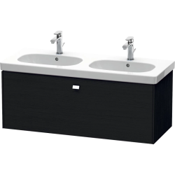 Тумба под раковину Duravit Brioso, 117х46,9х45,2 см, подвесная, 1 выдвижной ящик, ДСП, цвет: дуб черный/хром, шкафчик навесной, механизм доводчика, прямоугольная, правая/левая, для раковины D-Code, в ванную комнату