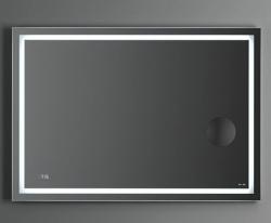 Зеркало Am.Pm Gem 1000х700х30 см с LED/ЛЕД-подсветкой, прямоугольное, с ИК- сенсором, выключатель сенсорный, с часами, с косметическим зеркалом