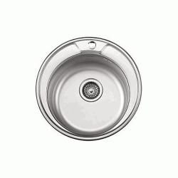 Мойка Ledeme 49х49х18 см толщина 0,8 мм врезная с сифоном 3 1/2" глянцевая, круглая L84949