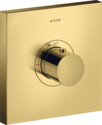 Смеситель для душа Axor ShowerSelect HighFlow, термостатический, скрытого монтажа, 1 потребитель, настенный, без излива/шланга/лейки, квадратный, латунный, цвет полированное золото, с термостатом