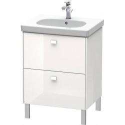 Тумба под раковину Duravit Brioso, 62х46,9х69,3 см, напольная, цвет: белый глянец, 2 выдвижных ящика, ДСП, прямоугольная, левая/правая, для раковины D-Code, в ванную комнату
