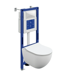 Комплект унитаза с инсталляцией Cersanit BRASKO SMART DPL EO slim инсталляция AQUA 40 SMART M кнопка ESTETICA пластик белый LP