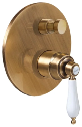 Смеситель для душа Cezares Aphrodite, встраиваемый, однорычажный, без излива, с переключателем, керамический, латунь, внутренний (скрытый монтаж), цвет бронза