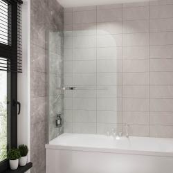 Шторка для ванны GROSSMAN 100х150 см, прозрачное стекло, профиль хром, ограждение/распашная, односекционная, плоская/панель, универсальная