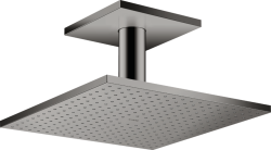 Верхний душ AXOR ShowerSolutions 300/300 1jet, с потолочным подсоединением, потолочный монтаж, квадратный, с 1 режимом, размер 30х30 см, металлический, цвет: полированный черный хром, для душа/ванной