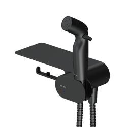 Гигиенический душ Am.Pm Like со смесителем/лейкой, для унитаза/биде, однорычажный, скрытого монтажа/встраиваемый, настенный, керамический, латунь, цвет черный