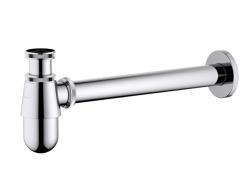 Сифон для раковины Aquatek AQ6014CR бутылочный, без выпуска, 1 1/4" горизонтальный/боковой выпуск (в стену), латунь/нержавеющая сталь, цвет хром, для раковины/умывальника