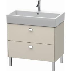 Тумба под раковину Duravit Brioso, 78,4х45,9х57 см, напольная, цвет: серо-коричневый/хром, 2 выдвижных ящика, ДСП, прямоугольная, левая/правая, в ванную комнату