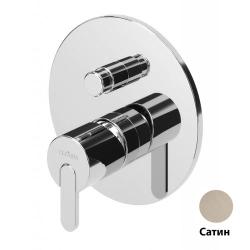 Смеситель для душа Cezares Leaf, встраиваемый, однорычажный, без излива, с переключателем, керамический, латунь, внутренний (скрытый монтаж), цвет сатин