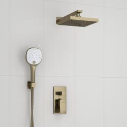 Душевая система WasserKRAFT, встраиваемая, цвет светлая бронза, комплект: однорычажный смеситель/тропический душ (с верхней лейкой)/лейка/шланг, скрытого монтажа