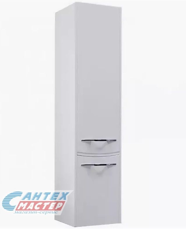 Пенал Акватон Инфинити, 143,5х35х28,8 см, подвесной, (левый), с дверцами/двустворчатый, стеклянные полки, цвет белый глянец, в ванную комнату