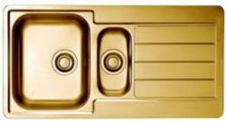 Мойка кухонная ALVEUS LINE MONARCH 10 BRONZE 1+1/2 98х50х16 см, врезная/встраиваемая сверху, две чаши, с крылом, нержавеющая сталь с PVD покрытием, прямоугольная, цвет бронза, с отверстием под смеситель