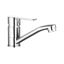 Смеситель для кухни/мойки Voda Divay однорычажный, поворотный, керамический, длина излива 144 мм, латунь, цвет хром DY15