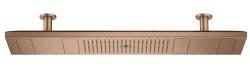 Верхний душ AXOR ShowerSolutions ShowerHeaven 1200/300 4jet, потолочный монтаж, прямоугольный, с 4 режимами, размер 120х30 см, металлический, цвет: шлифованное красное золото, для душа/ванной, без подсветки
