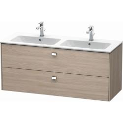 Тумба под раковину Duravit Brioso, 129х47,9x55,3 см, подвесная, 2 выдвижных ящика, ДСП, цвет: сосна серебристая/хром, шкафчик навесной, механизм доводчика, прямоугольная, правая/левая, в ванную комнату