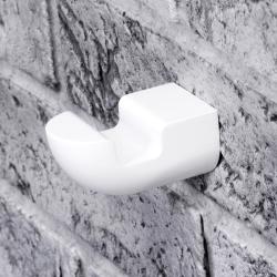 Крючок WasserKRAFT Kammel, одинарный, настенный, металлический, для полотенец/халатов в ванную/туалет/душевую кабину, цвет белый матовый