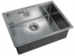 Мойка кухонная ZorG Light, 58х44х20 см, нержавеющая сталь, прямоугольная, цвет: нержавеющая сталь, без отверстия под смеситель, без крыла, слив-перелив, врезная