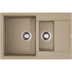 Мойка кухонная Omoikiri Daisen 78-2T-CH, две чаши, 51х78 см, врезная, из искусственного гранита (Tetogranit), прямоугольная, цвет шампань, без отверстия под смеситель, с крылом, оборачиваемая, слив-перелив, врезная в столещницу, для кухни