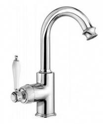 Смеситель для раковины Cezares Aphrodite, однорычажный, высокий, длина излива 156 мм, поворотный, керамический, латунь, цвет хром, с донным клапаном