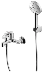 Смеситель для ванны/душа Lemark Minima, настенный, однорычажный, неповоротный, длина излива 160 мм, керамический, латунь, цвет хром