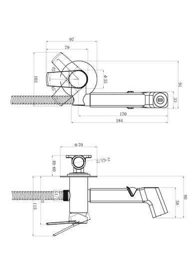 Смеситель с гигиеническим душем Cersanit CITY встраиваемый однорычажный на стену, латунный, цвет глянцевый хром, керамический