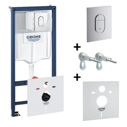 Инсталляция для подвесного унитаза GROHE Rapid SL 4-в-1 с кнопкой смыва Arena Cosmopolitan, хром (38929000)