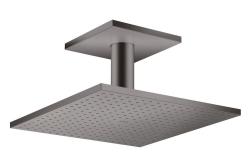 Верхний душ AXOR ShowerSolutions 300/300 2jet, с потолочным подсоединением, потолочный монтаж, квадратный, с 2 режимами, размер 30х30 см, металлический, цвет: шлифованный черный хром, для душа/ванной