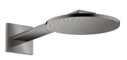Верхний душ AXOR ShowerSolutions 250 2jet, с держателем, настенный монтаж, круглый, с 2 режимами, размер 25 см, металлический, цвет: полированный черный хром, для душа/ванной