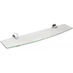 Полка стеклянная Art&Max Vita, настенная, латунь/стекло, форма прямоугольная, под зеркало в ванную/туалет/душевую кабину, цвет хром
