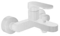 Смеситель для ванны/душа Azario VIANO однорычажный, керамический картридж, настенный, излив короткий, неповоротный, длина излива 160 мм, латунь, цвет белый