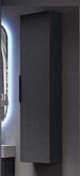 Пенал Cezares Premium Plisse, 35х20х140 см, подвесной, (правый/левый/универсальный), 1 распашная дверь/реверсивная, цвет черный матовый, в ванную комнату