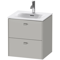 Тумба под раковину Duravit Brioso, 52х41,9х55,5 см, подвесная, 2 выдвижных ящика, ДСП, цвет: бетонно-серый, шкафчик навесной, механизм доводчика, прямоугольная, правая/левая, в ванную комнату