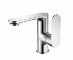 Смеситель для раковины/умывальника Haiba, однорычажный, неповоротный, латунь, длина излива 126 мм, керамический, цвет хром