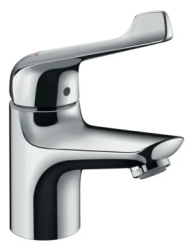 Смеситель для раковины Hansgrohe Novus Care, однорычажный, фиксированный излив, длина излива 10,7 см, керамический, латунь, цвет хром, с донным клапаном