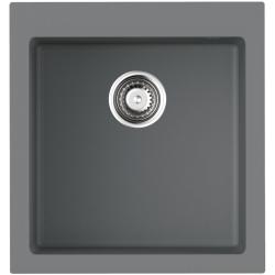 Мойка кухонная Omoikiri Bosen 47-GR, 47х50 см, врезная, из искусственного гранита (Tetogranit), прямоугольная, цвет ленинградский серый, без отверстия под смеситель, без крыла, слив-перелив, врезная в столещницу, для кухни