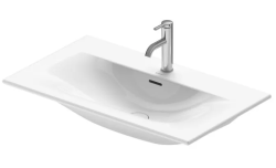 Раковина DURAVIT Viu WonderGliss 73х49х18,5 см, подвесная, прямоугольная, санфарфор, цвет белый, с 1 отверстием под смеситель, антигрязевое покрытие, слив/перелив