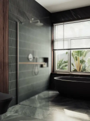 Душевая перегородка MaybahGlass, 195х79 см, сатиновое стекло/широкий профиль хром матовый, правая/левая, плоская (панель), из закаленного стекла, (ограждение без поддона) стеклянная, правосторонная/левосторонная, универсальная