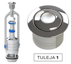 Сливной механизм KK-POL ZSB/211 однорежимный с STOP, высота 330-420мм (хром), ZSB/211/0/T/1