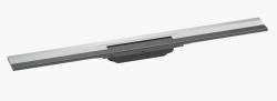 Решетка Hansgrohe RainDrain Flex 80, для пристенного монтажа, для душевого трапа, укорачиваемая, 80х7,6 см, цвет хром, для душа в пол, нержавеющая сталь, прямоугольная