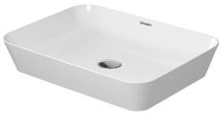 Раковина DURAVIT Cape Cod WonderGliss 55х40х10,5 см, накладная, прямоугольная, керамика DuraCeram, цвет белый шелковисто-матовый, без отверстия/площадки под смеситель, антигрязевое покрытие, без перелива