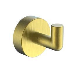 Крючок одинарный Raglo R320.05.03 настенный, латунь, форма округлая, для полотенец/халатов в ванную/туалет/душевую кабину, цвет сатин золотой