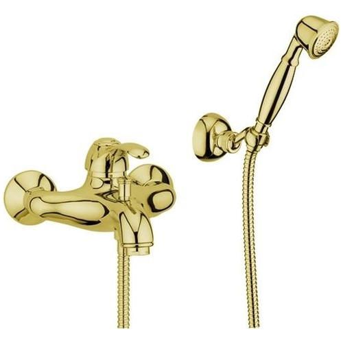 Смеситель для ванны/душа Webert Aurora однорычажный, настенный, излив 179 мм, неповоротный, латунь, цвет золото