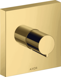 Вентиль Axor ShowerCollection 120/120 запорный, скрытого монтажа, квадратный, латунь, цвет: полированное золото, керамический, встраеваемый/встроенный