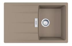 Мойка кухонная Franke CENTRO CNG 611/211-78, 78х50 см, врезная, искусственный гранит (Fragranite+), прямоугольная, цвет миндаль, без отверстия под смеситель, с крылом, оборачиваемая