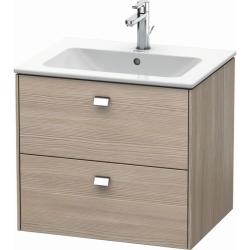 Тумба под раковину для консоли/столешницы Duravit Brioso 62х48х44,2 см, подвесная, ДСП, цвет: сосна серебристая/хром, 2 выдвижных ящика, прямоугольная