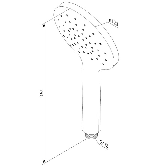 Лейка для душа Damixa Jupiter цвет черный, пластик, 120 мм 977020300