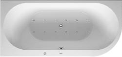 Ванна Duravit Darling New 190х90 см гидромассажная, пристенная, акриловая, цвет: белый, с ножками/сливом-переливом/фронтальной панелью, асимметричная/угловая, с системой гидромассажа Jet-System, с двумя наклонами для спины, левая