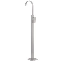 Смеситель для раковины/умывальника ABBER Wasserfall, однорычажный, напольный, неповоротный, керамический, длина излива 240 мм, латунь, цвет сатин AF8640SP