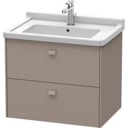 Тумба под раковину Duravit Brioso, 67х46,9х56,3 см, подвесная, 2 выдвижных ящика, ДСП, цвет: базальт, шкафчик навесной, механизм доводчика, прямоугольная, правая/левая, в ванную комнату