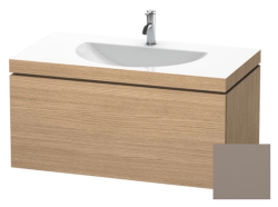 Тумба под раковину для консоли/столешницы Duravit DuraStyle 80х55х50 см, подвесная, ДСП, цвет: дуб европейский/базальт, 1 выдвижной ящик, прямоугольная